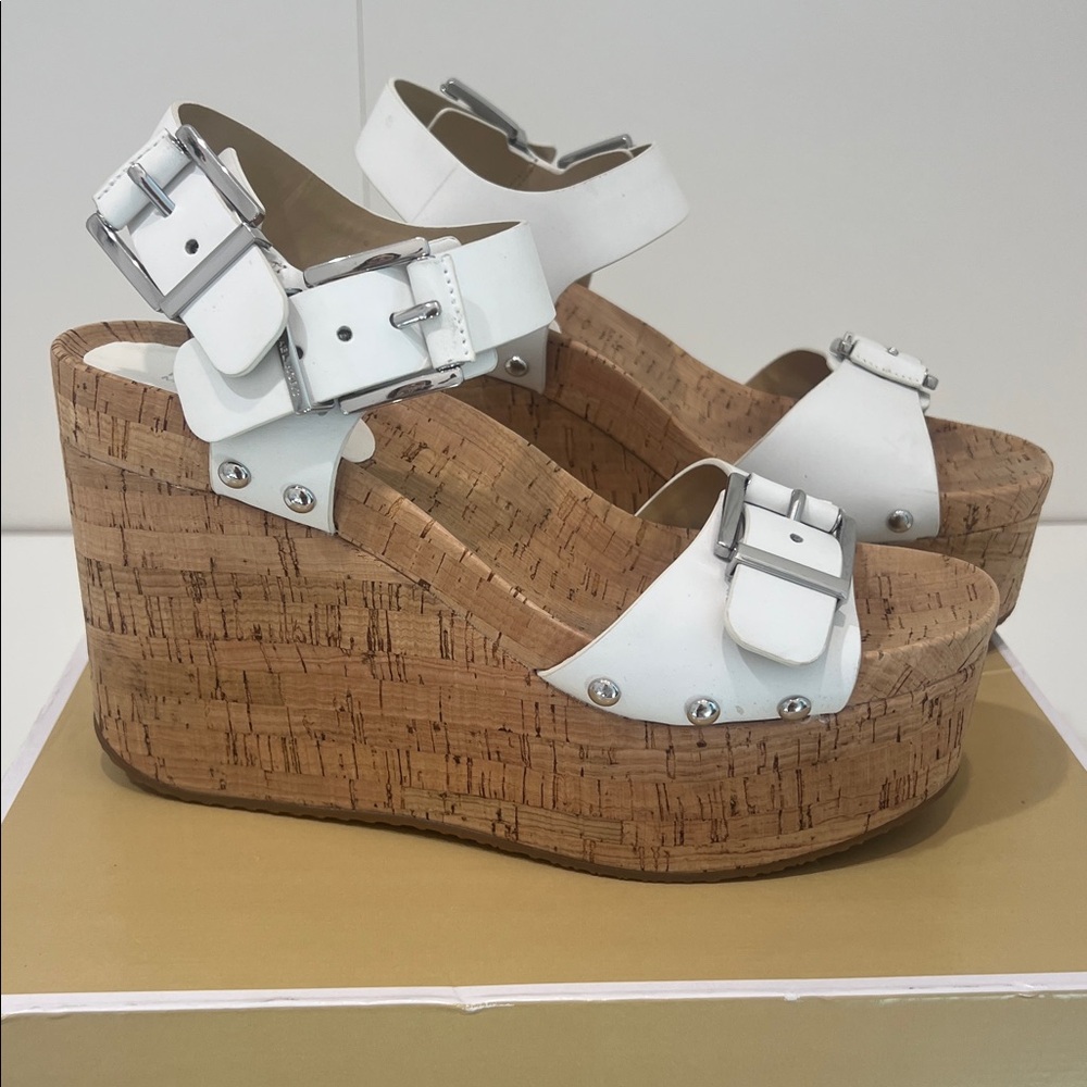 Michael Kors Colby Wedge in Optic White